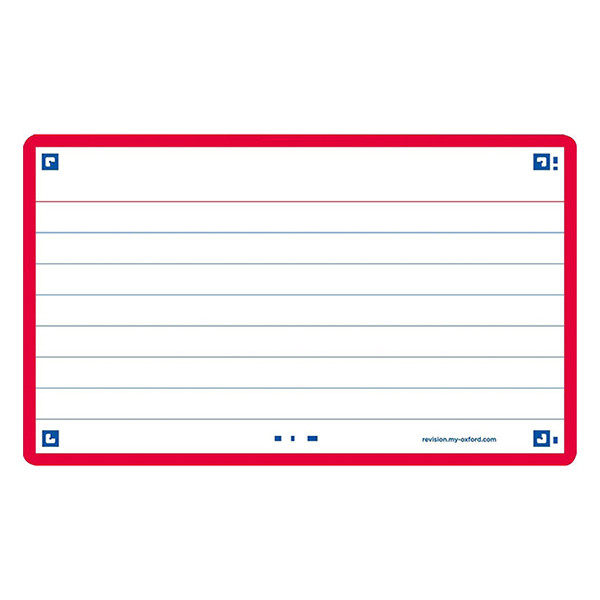 Oxford Flashcards gelinieerd A7 rood (80 stuks) 400133880 260201 - 1