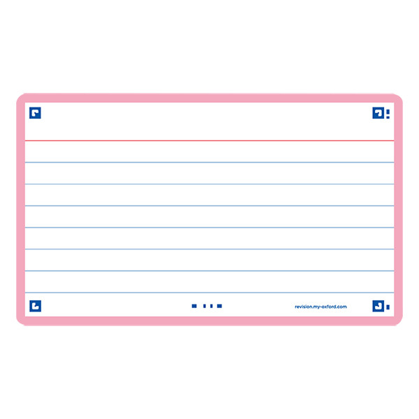 Oxford Flashcards gelinieerd A7 roze (80 stuks) 400133879 260202 - 1