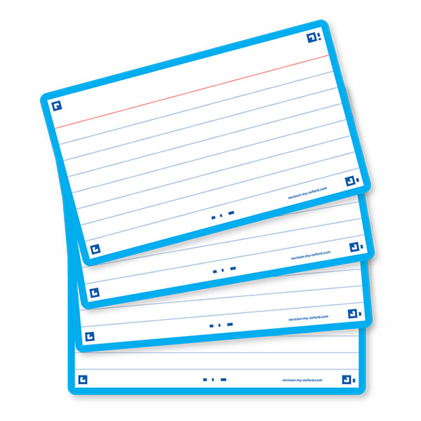 Oxford Flashcards gelinieerd A7 turquoise (80 stuks) 400133876 260203 - 3