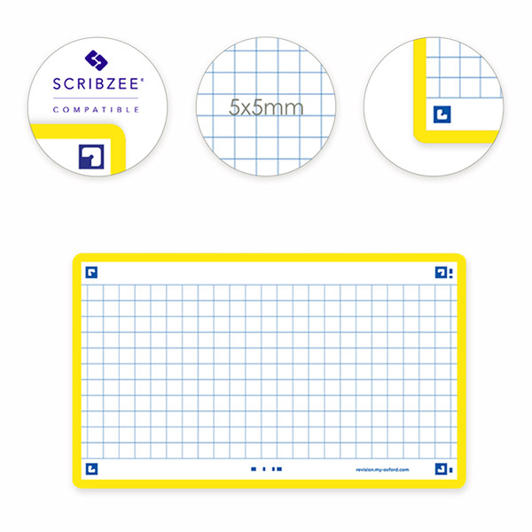 Oxford Flashcards geruit A7 geel (80 stuks) 400133871 260207 - 3