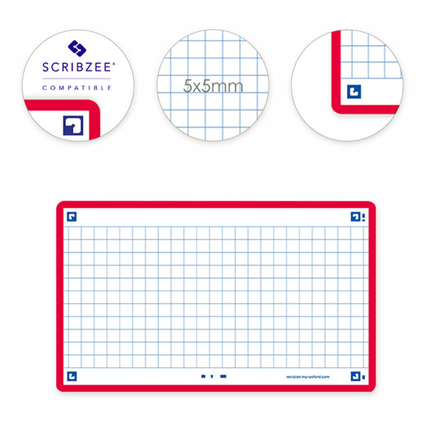 Oxford Flashcards geruit A7 rood (80 stuks) 400133858 260213 - 4