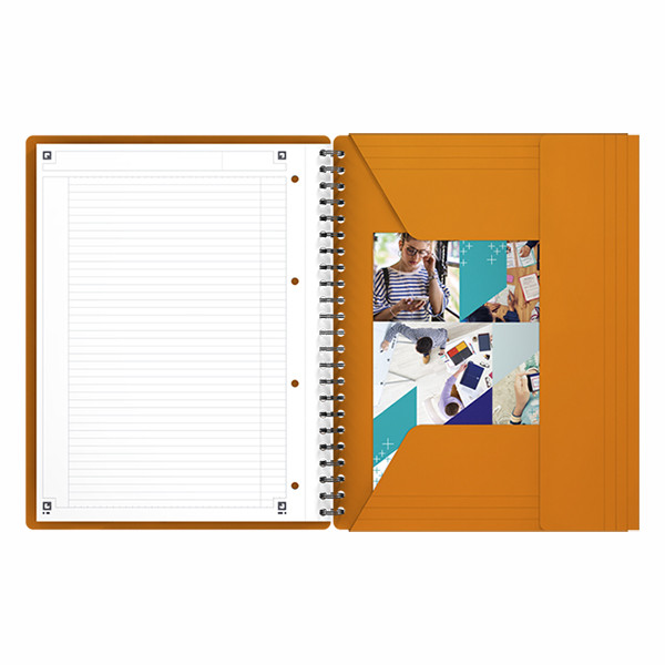 Oxford International Meetingbook A4+ gelinieerd 80 grams 80 vel oranje 100104296 260004 - 6