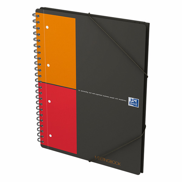 Oxford International Meetingbook A4 geruit 80 grams 80 vel grijs (4-gaats) 100100362 260005 - 4