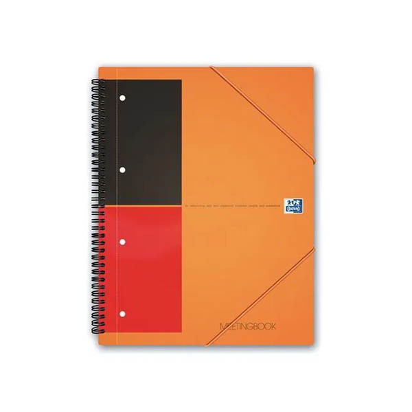 Oxford International Meetingbook A5+ gelinieerd 80 grams 80 vel oranje 4-gaats (5 stuks) 298378 - 1