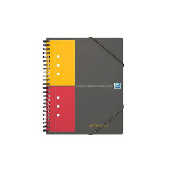 Oxford International Meetingbook A5+ geruit 80 grams 80 vel grijs 4-gaats (5 stuks) 298377 - 1