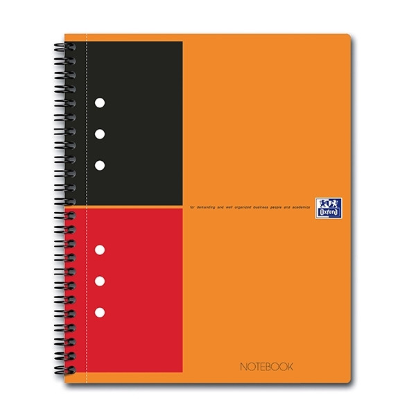 Oxford International collegeblok A5 gelinieerd 80 grams 80 vel oranje (10-gaats) 260002 - 1