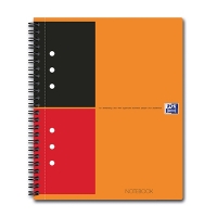 Oxford International collegeblok A5 gelinieerd 80 grams 80 vel oranje (10-gaats) 260002