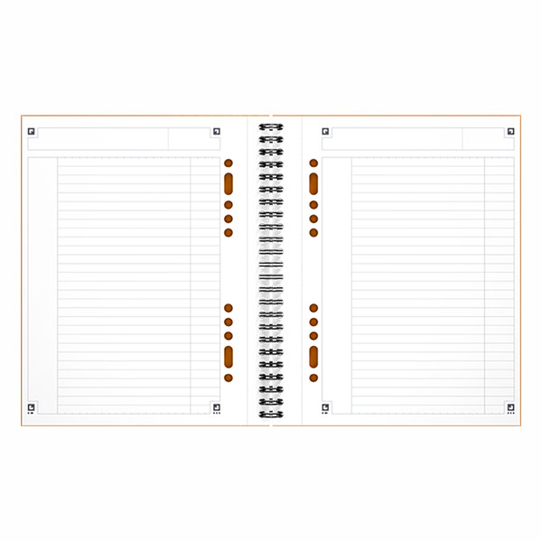 Oxford International collegeblok A5 gelinieerd 80 grams 80 vel oranje (10-gaats) 260002 - 2