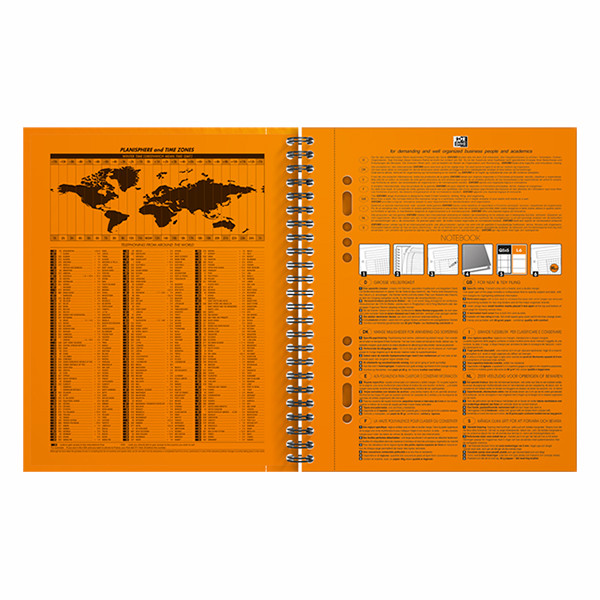 Oxford International collegeblok A5 gelinieerd 80 grams 80 vel oranje (10-gaats) 260002 - 3