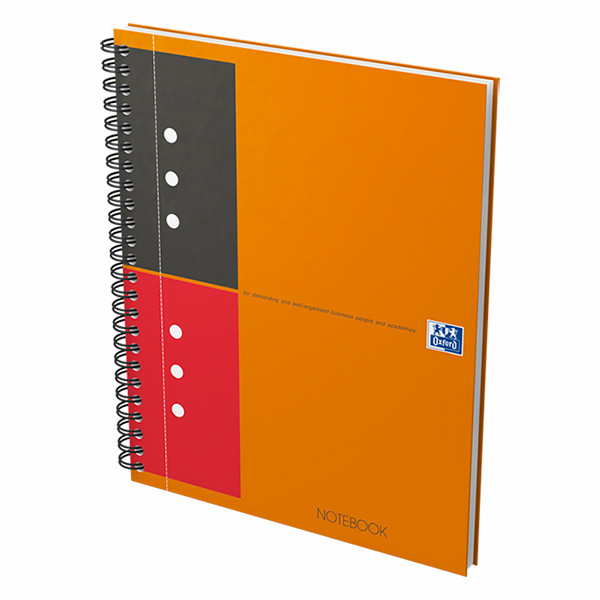 Oxford International collegeblok A5 gelinieerd 80 grams 80 vel oranje (10-gaats) 260002 - 4