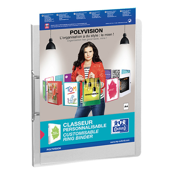 Oxford Polyvision A4-ringband met 2 O-ringen 25 mm transparant 100201408 237563 - 1