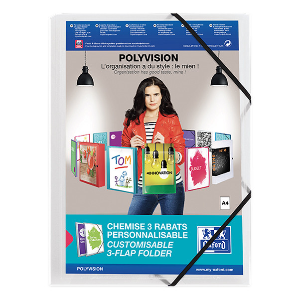 Oxford Polyvision elastomap transparant (personaliseerbaar) A4 100201153 237586 - 1