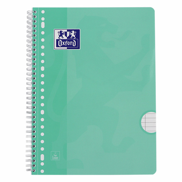Oxford School collegeblok A4+ gelinieerd 90 grams 80 vel met spiraal 23-gaats pastel (3 stuks) 400171665 400190207 260296 - 5