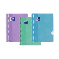 Oxford School collegeblok A4+ gelinieerd 90 grams 80 vel met spiraal 23-gaats pastel (3 stuks) 260296