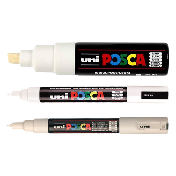POSCA PC-1MC/5M/8K acrylmarkerset wit (3 stuks) 424249 - 1