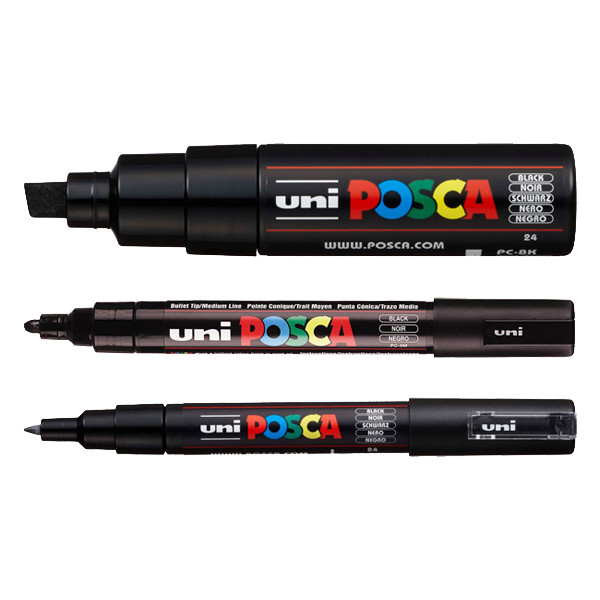 POSCA PC-1MC/5M/8K acrylmarkerset zwart (3 stuks) 424248 - 1
