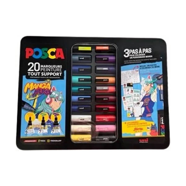 POSCA PC-1MC/PC-3M/PC-5M Manga acrylmarkerset (20 stuks) 425422 - 1