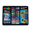 POSCA PC-1MC/PC-3M/PC-5M Pop Colours verfmarkerset (20 stuks)