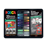 POSCA PC-1MC/PC-3M/PC-5M Stickers Graffiti verfmarkerset (20 stuks) MPOSCA/20017 424480
