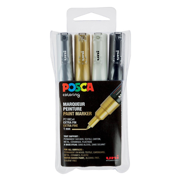 POSCA PC-1MC verfmarkerset (0,7 - 1 mm conisch) 4 stuks PC1MC/4AASS09 424066 - 1