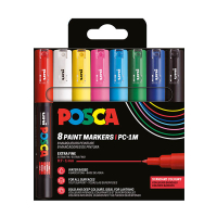 POSCA PC-1MC verfmarkerset (0,7 - 1 mm conisch) 8 stuks PC1MC/8AASS18 424067