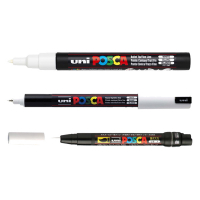 POSCA PC-1MR/PC-3M/PCF-350 acrylmarkerset wit (3 stuks)