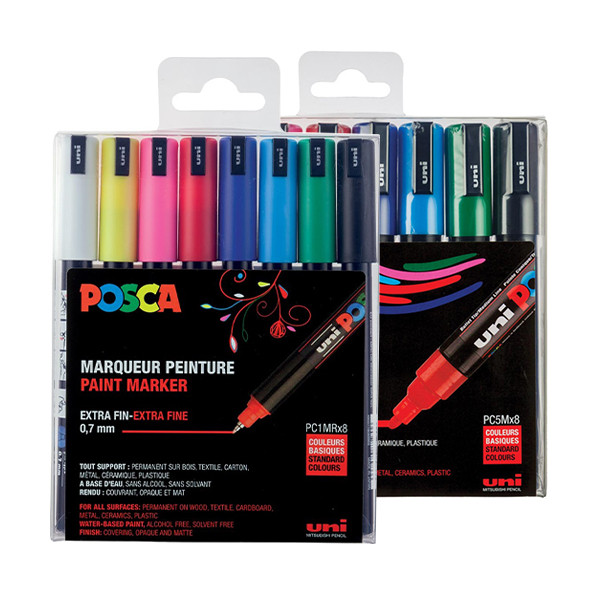 POSCA PC-1MR/PC-5M acrylmarkerset (16 stuks) 424478 - 1