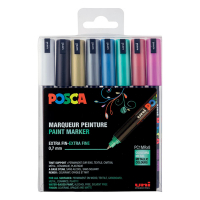 POSCA PC-1MR verfmarkerset metallic (0,7 mm rond) 8 stuks PC1MR/8AASS19 424035