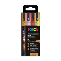 POSCA PC-3ML verfmarkerset glitter warm (0,9 - 1,3 mm rond) 4 stuks 424121 POSCA PC-3ML verfmarkerset glitter warm (0,9 - 1,3 mm rond) 4 stuks 424121