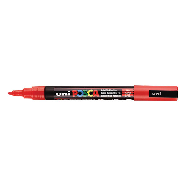 POSCA PC-3M verfmarker rood (0,9 - 1,3 mm rond) PC3MR 424094 - 1