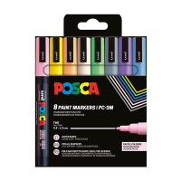 POSCA PC-3M verfmarkerset pastel (0,9 - 1,3 mm rond) 8 stuks PC3M/8AASS16 424110