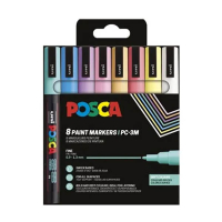 POSCA PC-3M verfmarkerset pastel (0,9 - 1,3 mm rond) 8 stuks 425405