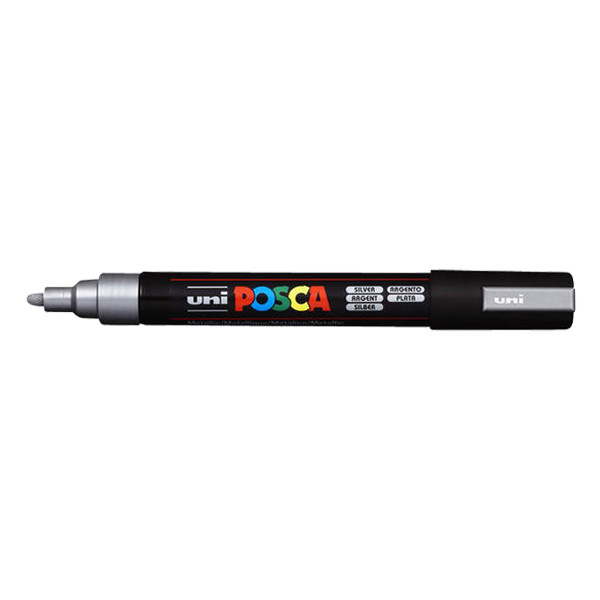 POSCA PC-5M acrylmarker zilver (1,8 - 2,5 mm rond) 424125 - 1