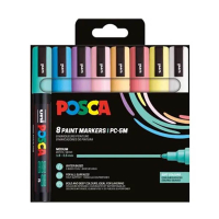 POSCA PC-5M acrylmarkerset pastel (1,8 - 2,5 mm rond) 8 stuks 425419
