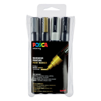 POSCA PC-5M verfmarkerset metallic (1,8 - 2,5 mm rond) 4 stuks PC5M/4AASS09 424166