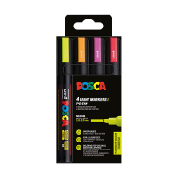 POSCA PC-5M verfmarkerset neon (1,8 - 2,5 mm rond) 4 stuks PC5M/4AASS10 424167