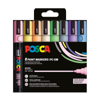 POSCA PC-5M verfmarkerset pastel (1,8 - 2,5 mm rond) 8 stuks PC5M/8AASS25 424170
