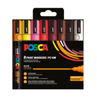 POSCA PC-5M verfmarkerset warm (1,8 - 2,5 mm rond) 8 stuks PC5M/8AASS15 424171