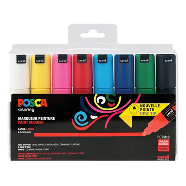 POSCA PC-7M verfmarkerset (4,5 - 5,5 mm rond) 8 stuks PC7M/8AASS18 424191 - 1