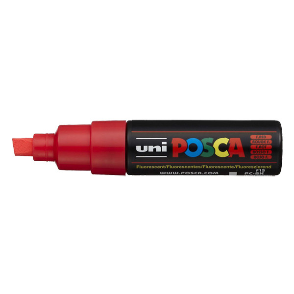 POSCA PC-8K verfmarker neonrood (8 mm beitel) PC8KRFLUO 424219 - 1