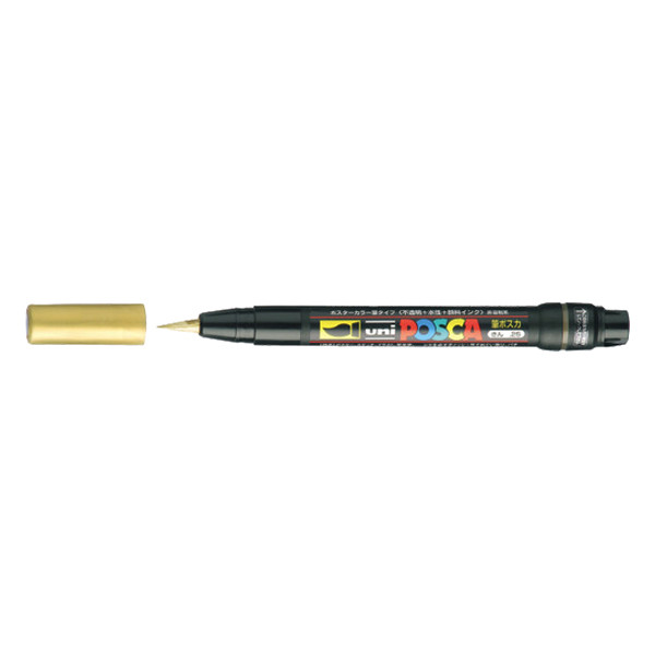 POSCA brush PCF-350 verfmarker goud (1 mm penseel) PCF350OR 424005 - 1