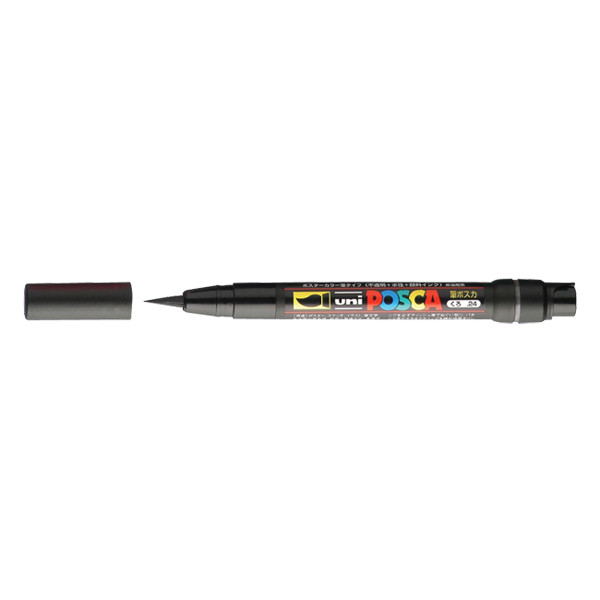POSCA brush PCF-350 verfmarker zwart (1 mm penseel) PCF350N 424004 - 1