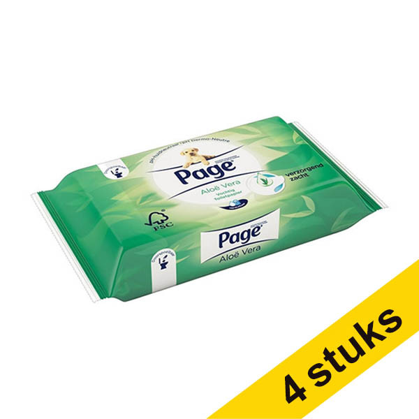 Page Aanbieding: 4x Page vochtig toiletpapier Aloë Vera (38 doekjes)  SPA04166 - 1
