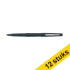 Aanbieding: 12x Papermate Flair fineliner zwart 237138 - 1