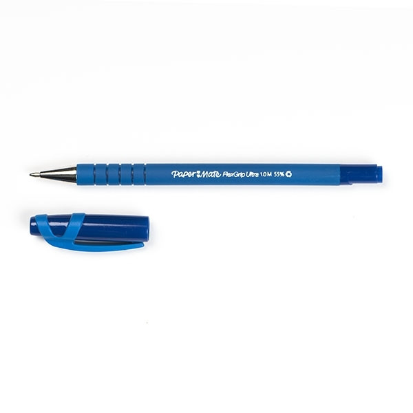 Papermate Flexgrip Ultra Stick balpen blauw met dop (1 mm) S0190153 237109 - 1