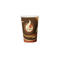 Papstar kartonnen To Go drinkbeker bruin 300 ml (50 stuks) 298137