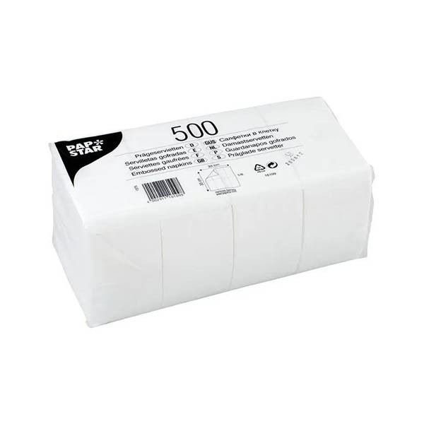 Papstar papieren servetten 33 x 33 cm 1/8 vouw 1-laags wit (5000 stuks) 298080 - 1