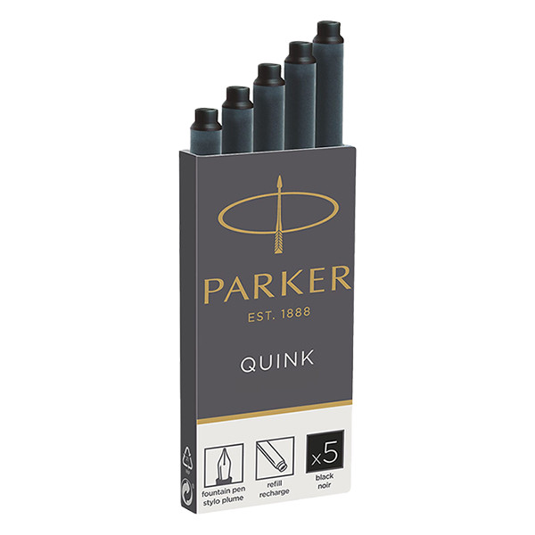 Parker 1950382 quink inktpatroon zwart (5 stuks) 1950382 S0116200 214000 - 1