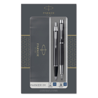 Parker IM met balpen en vulpen zwart/chroom (blauwe inkt) 2093215 214049