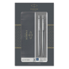 Parker Jotter stainless steel met balpen en vulpotlood chroom (blauwe inkt)